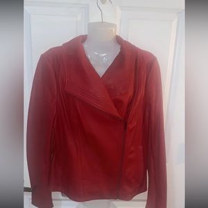 Red leather jacket